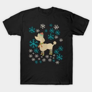 Poodle Dog walk in snow T-Shirt